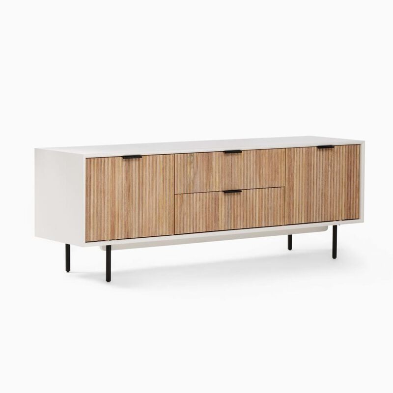 West Elm Quinn Media Console Lacquer/Rubberwood image number 1